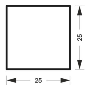 TUBO QUADRADO 25,40 X 25,40 - 0,80MM - PRETO
