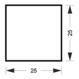 TUBO QUADRADO 25,40 X 25,40 - 0,80MM - BRANCO