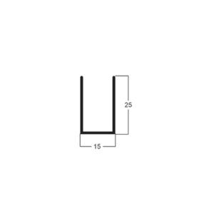 PERFIL U 25X15MM #1,15MM - BRANCO