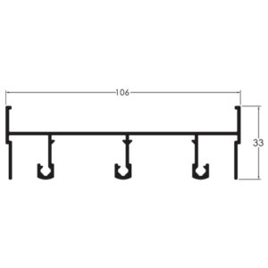 MARCO SUPERIOR CORRER 3 FOLHAS - PRETO