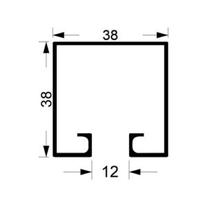TRILHO SUPERIOR STANLEY 38MM - PRETO