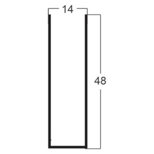 PERFIL U 14X48MM - BRANCO