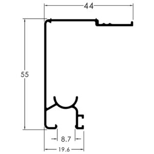 TRILHO SUPERIOR 8MM - PRETO