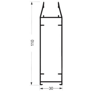 MONTANTE LEVE OMEGA 11MM - PRETO