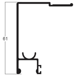 TRILHO SUPERIOR- LEVE - 60MM/10MM - PRETO
