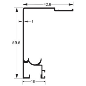 TRILHO SUPERIOR 8MM - PRETO