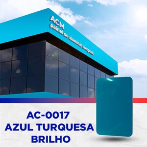 PAINEL ACM - AZUL TURQUEZA BRILHO - 1.220 X 5.000MM, 3MM