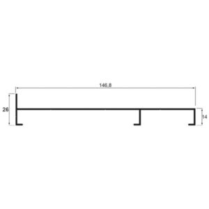 MARCO LATERAL 3 FOLHAS - PRETO