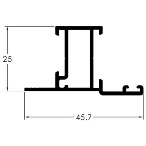 MONTANTE / TRAVESSA FOLHA 45° - PRETO