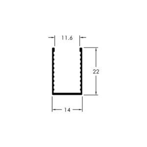 PERFIL U 22X14MM #1,1MM - BRANCO